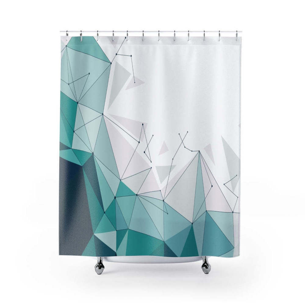 Flat Design Polygonal Stylish Design 71" x 74" Elegant Waterproof Shower Curtain